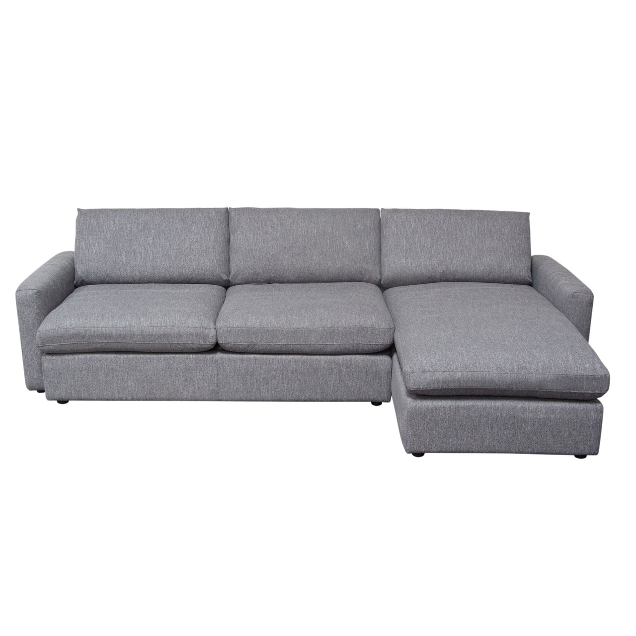 Eden 2 Piece Reversible Fabric Sectional, Gray