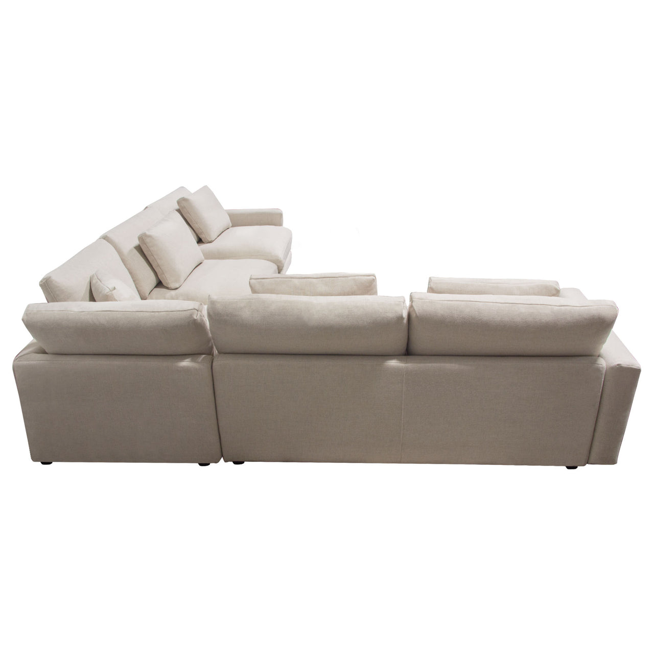 Eden 3 Piece Fabric Modular Corner Sectional, Cream