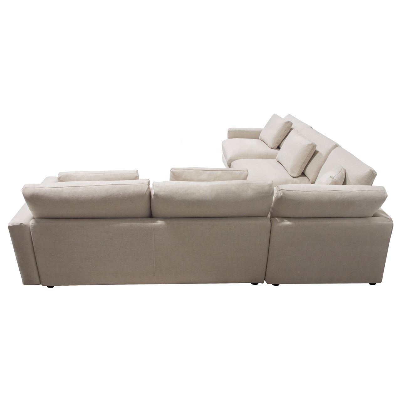 Eden 3 Piece Fabric Modular Corner Sectional, Cream