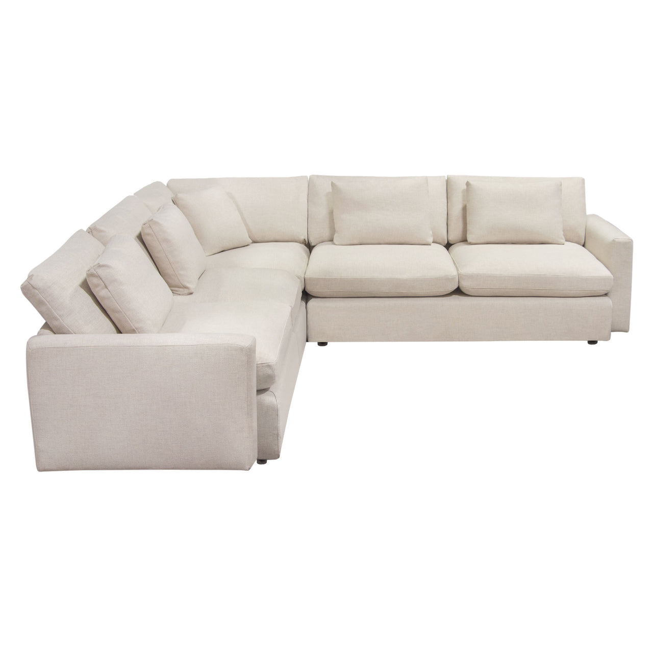 Eden 3 Piece Fabric Modular Corner Sectional, Cream