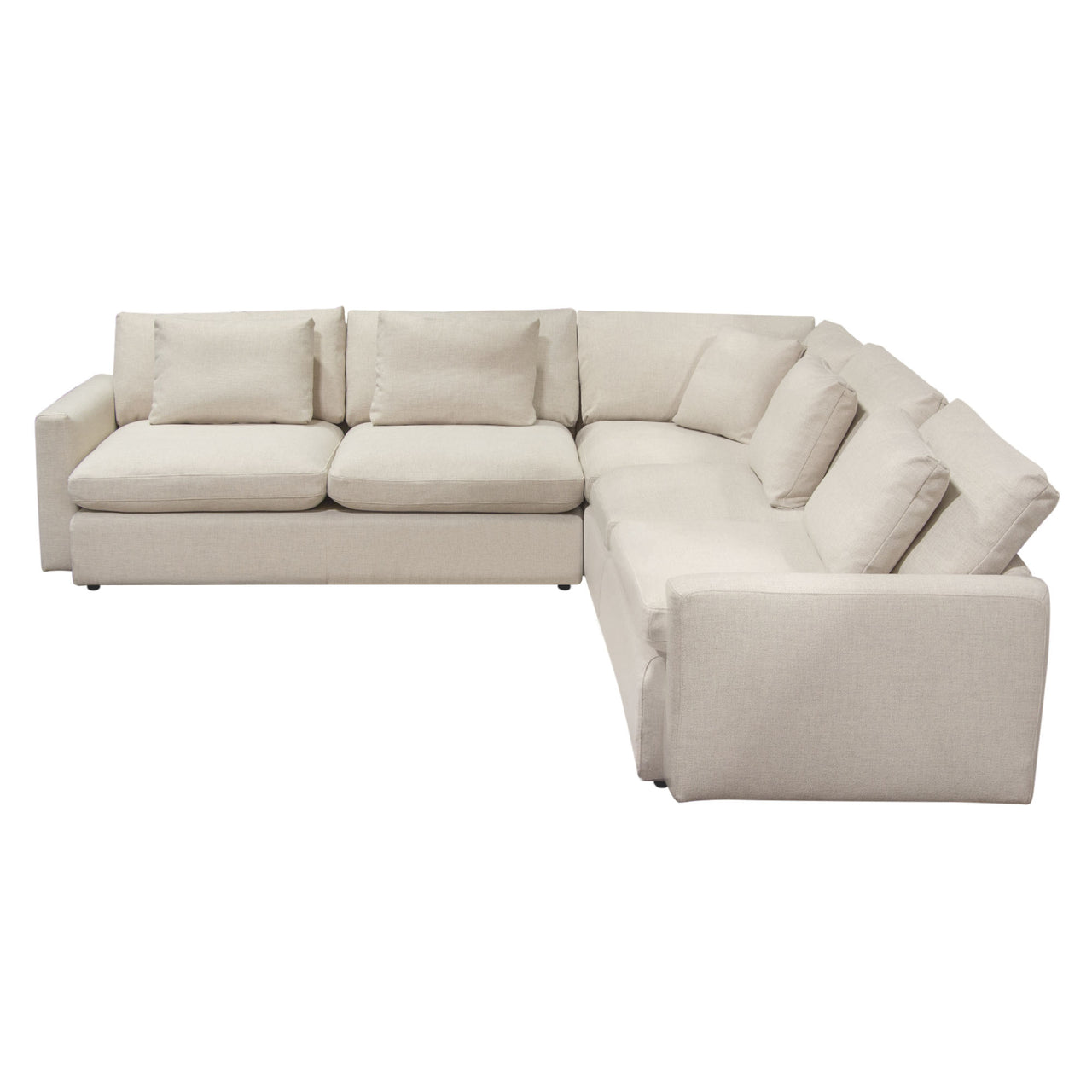 Eden 3 Piece Fabric Modular Corner Sectional, Cream