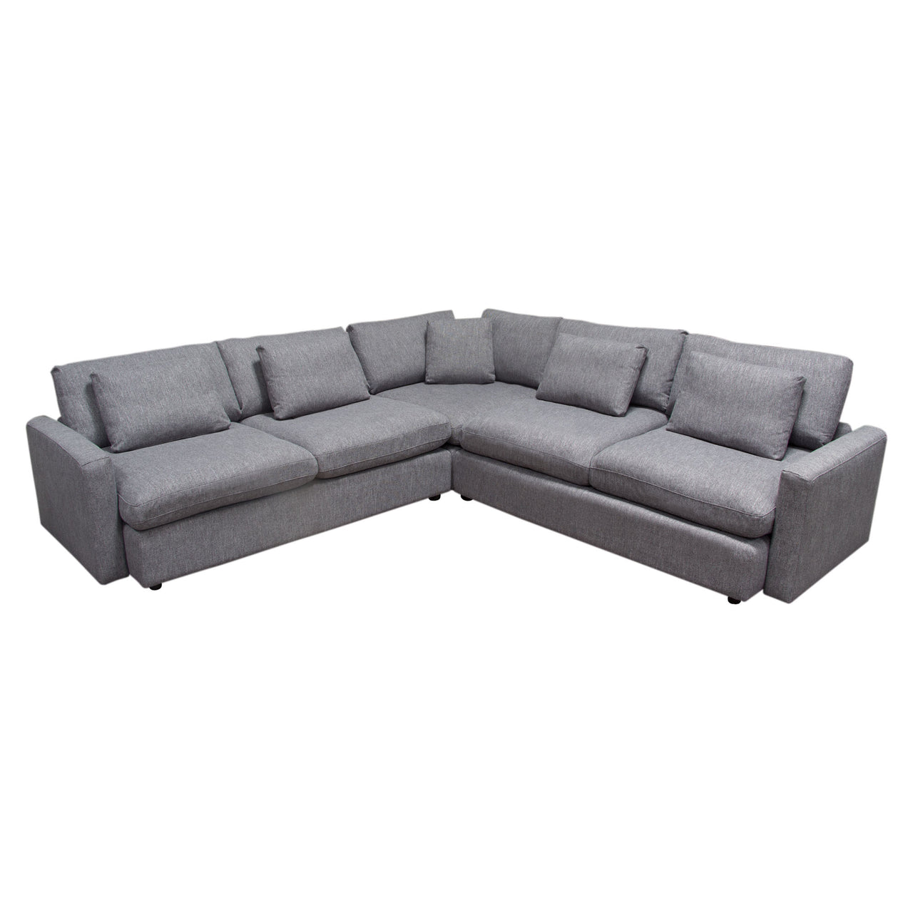 Eden 3 Piece Fabric Modular Corner Sectional, Gray