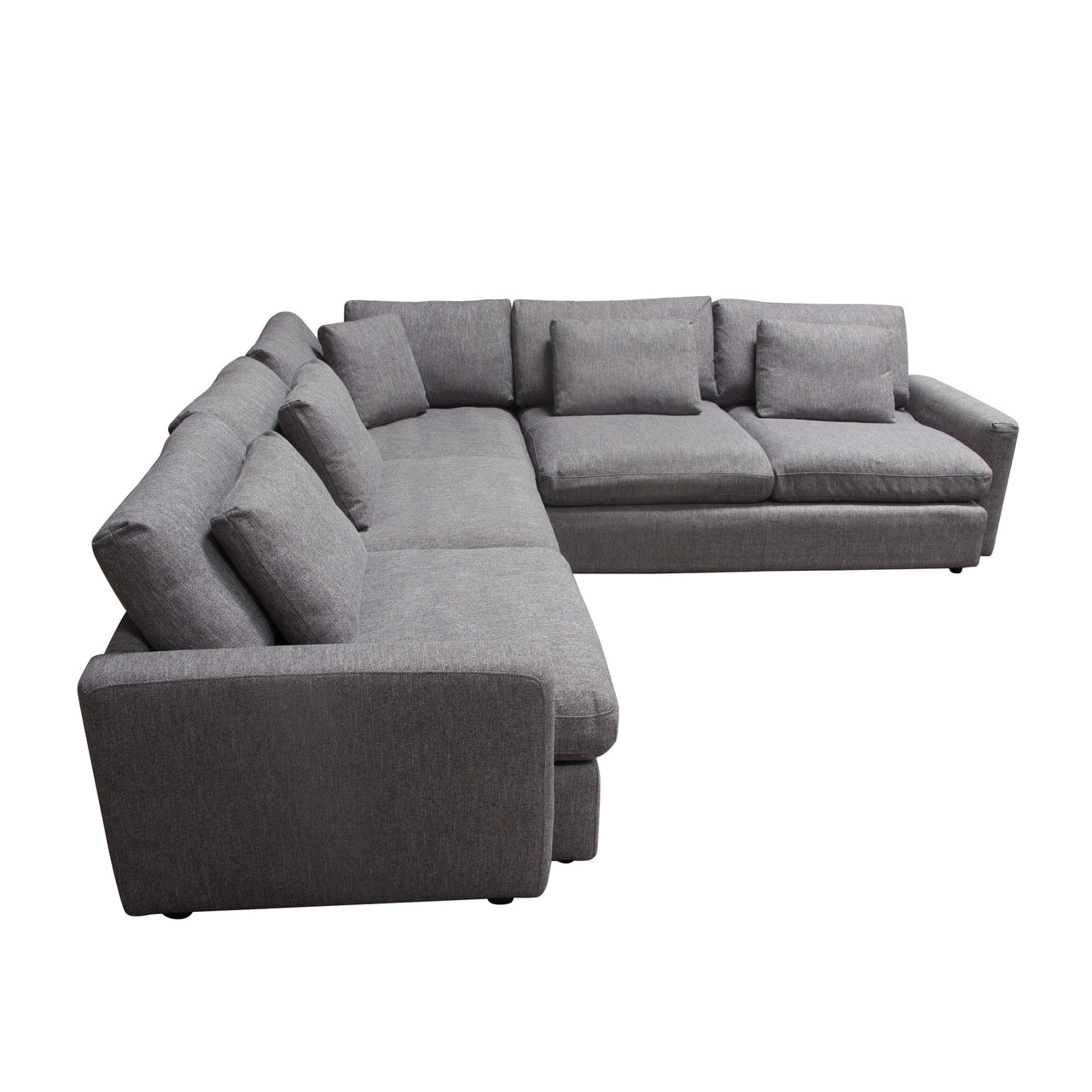 Eden 3 Piece Fabric Modular Corner Sectional, Gray