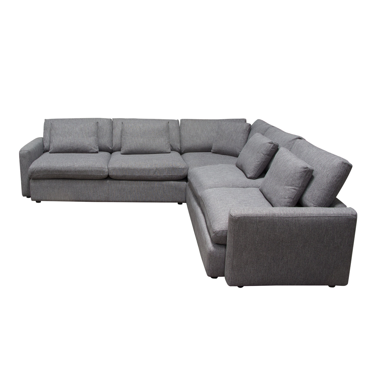 Eden 3 Piece Fabric Modular Corner Sectional, Gray