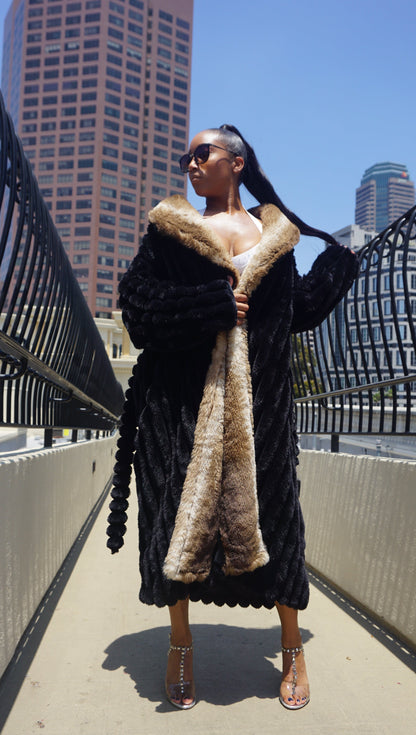 Rexa Luxury Faux Chinchilla Fur Robe, Assorted Colors