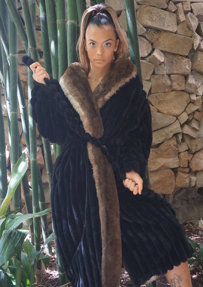 Rexa Luxury Faux Chinchilla Fur Robe, Assorted Colors