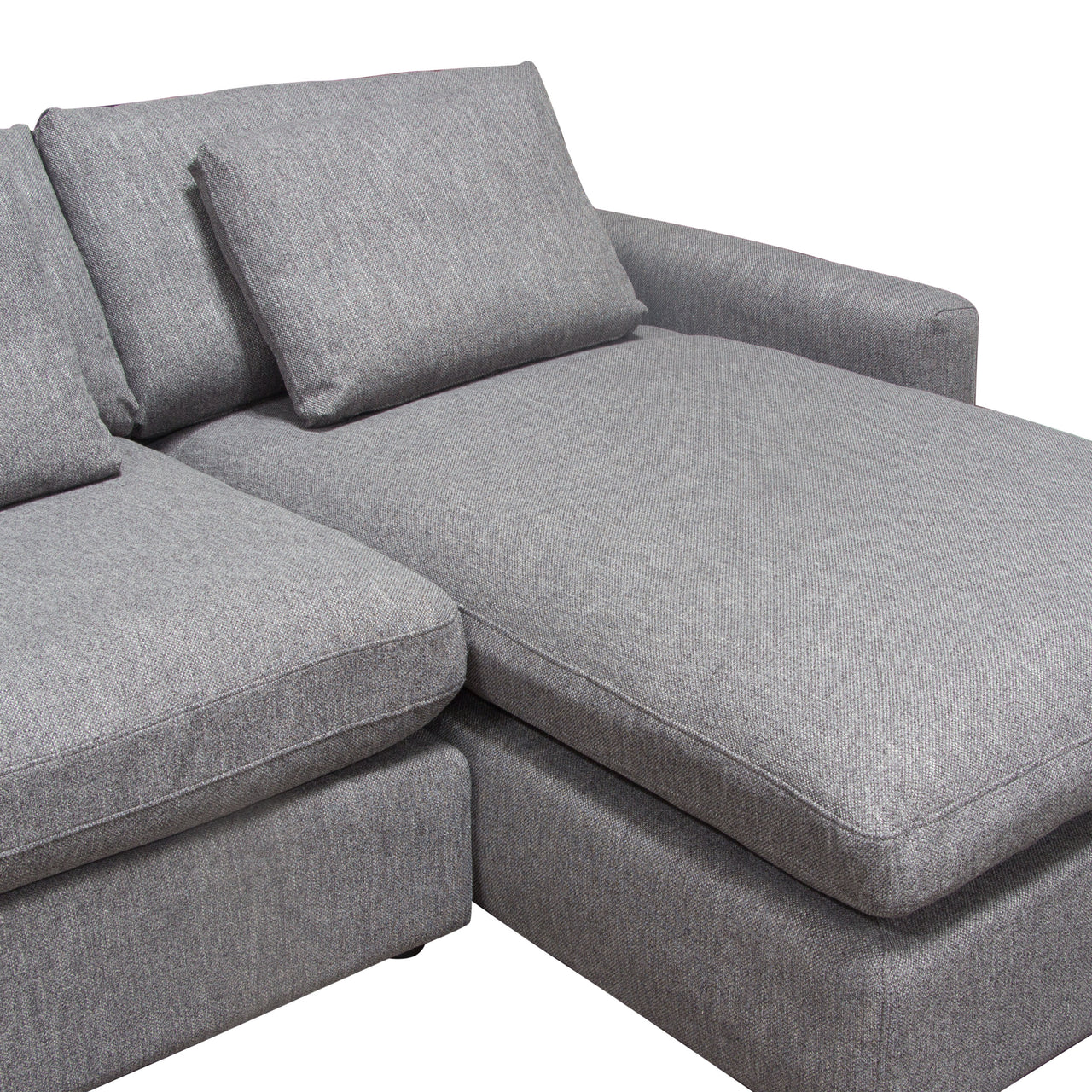 Eden 3 Piece Fabric Modular U-Shaped Sectional, Gray