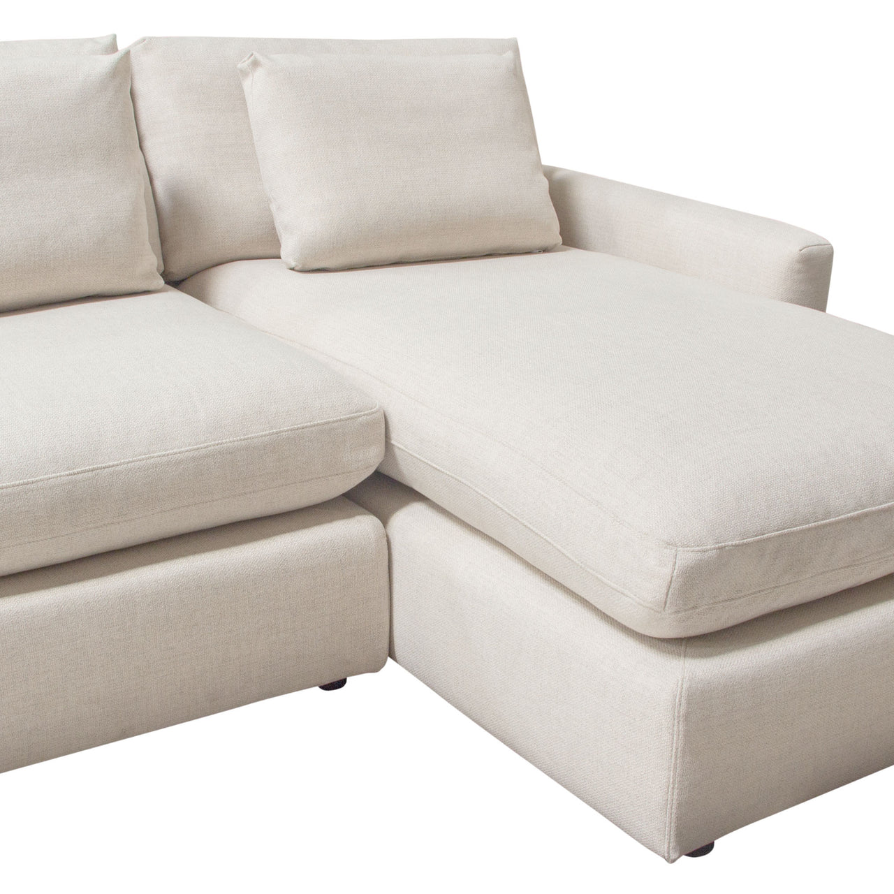 Eden 2 Piece Reversible Fabric Sectional, Cream
