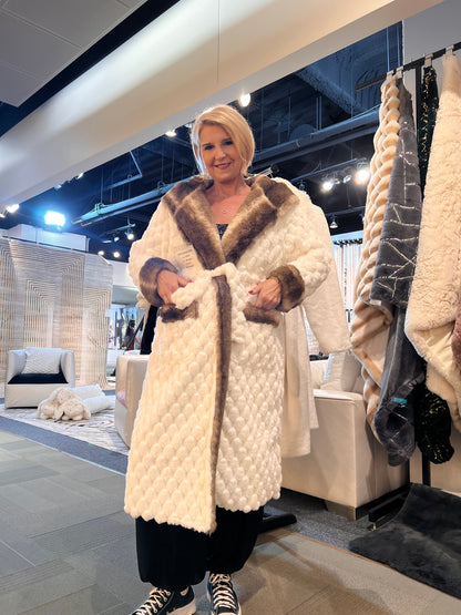 Rexa Luxury Faux Chinchilla Fur Robe, Assorted Colors