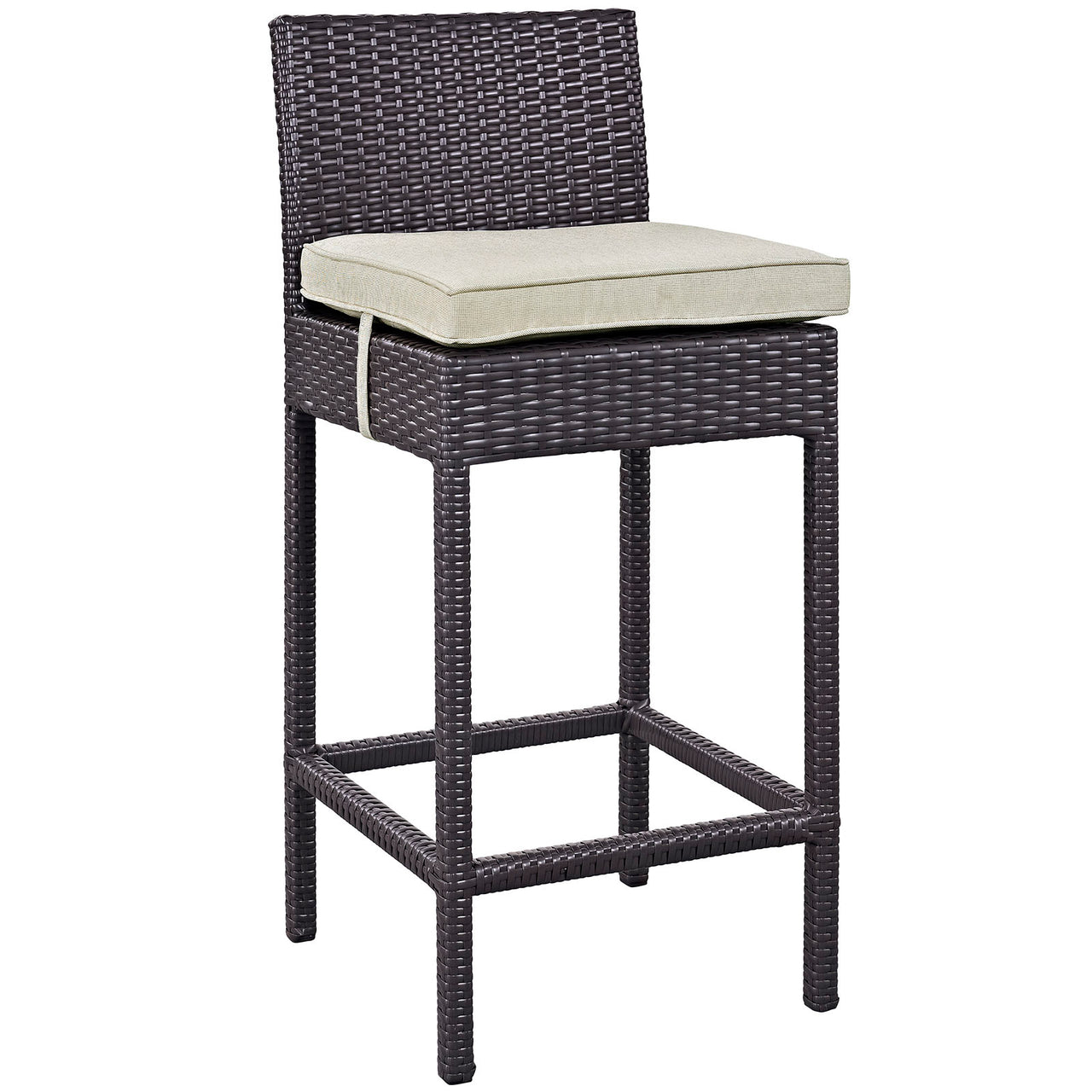 Conversation Alfresco Fabric Bar Stool, Espresso & Beige