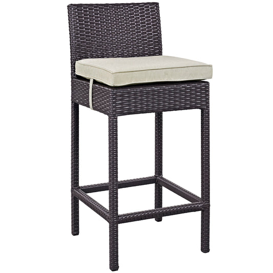 Conversation Alfresco Fabric Bar Stool, Espresso & Beige