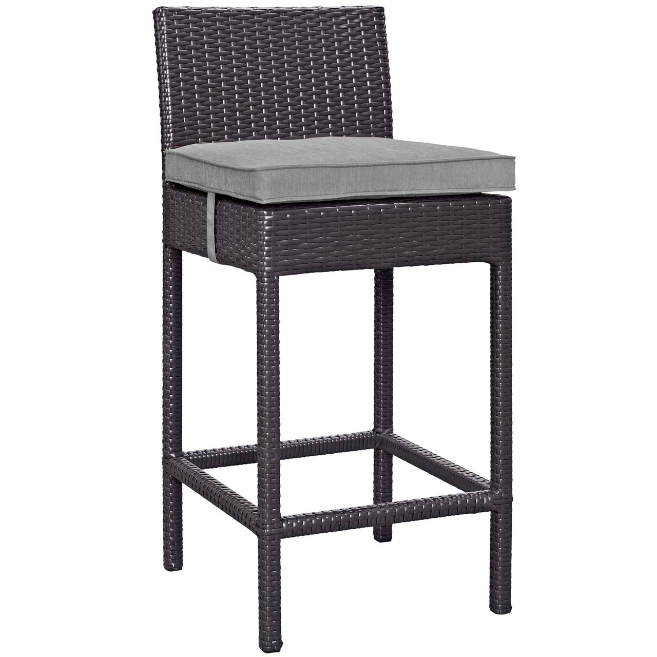 Conversation Alfresco Fabric Bar Stool, Espresso & Gray