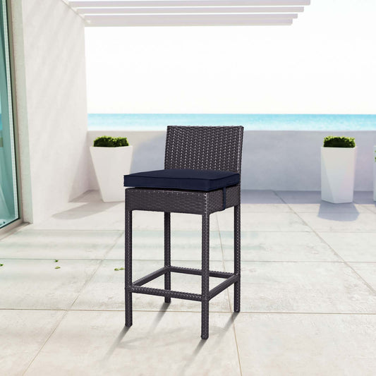 Conversation Alfresco Fabric Bar Stool, Espresso & Navy