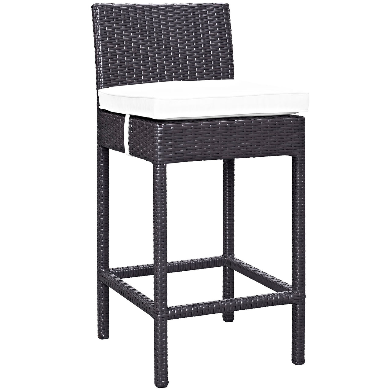 Conversation Alfresco Fabric Bar Stool, Espresso & White