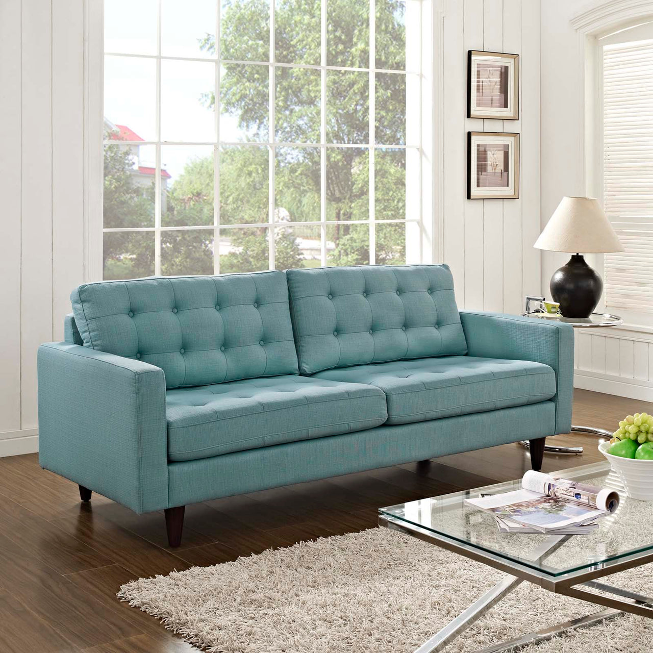 Empress Upholstered Fabric Sofa, Laguna