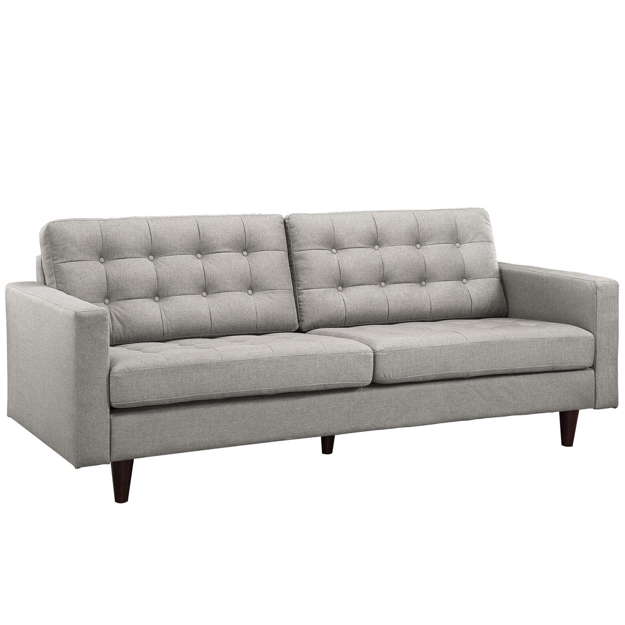 Dynasty Textured Fabric Sofa, Light Gray