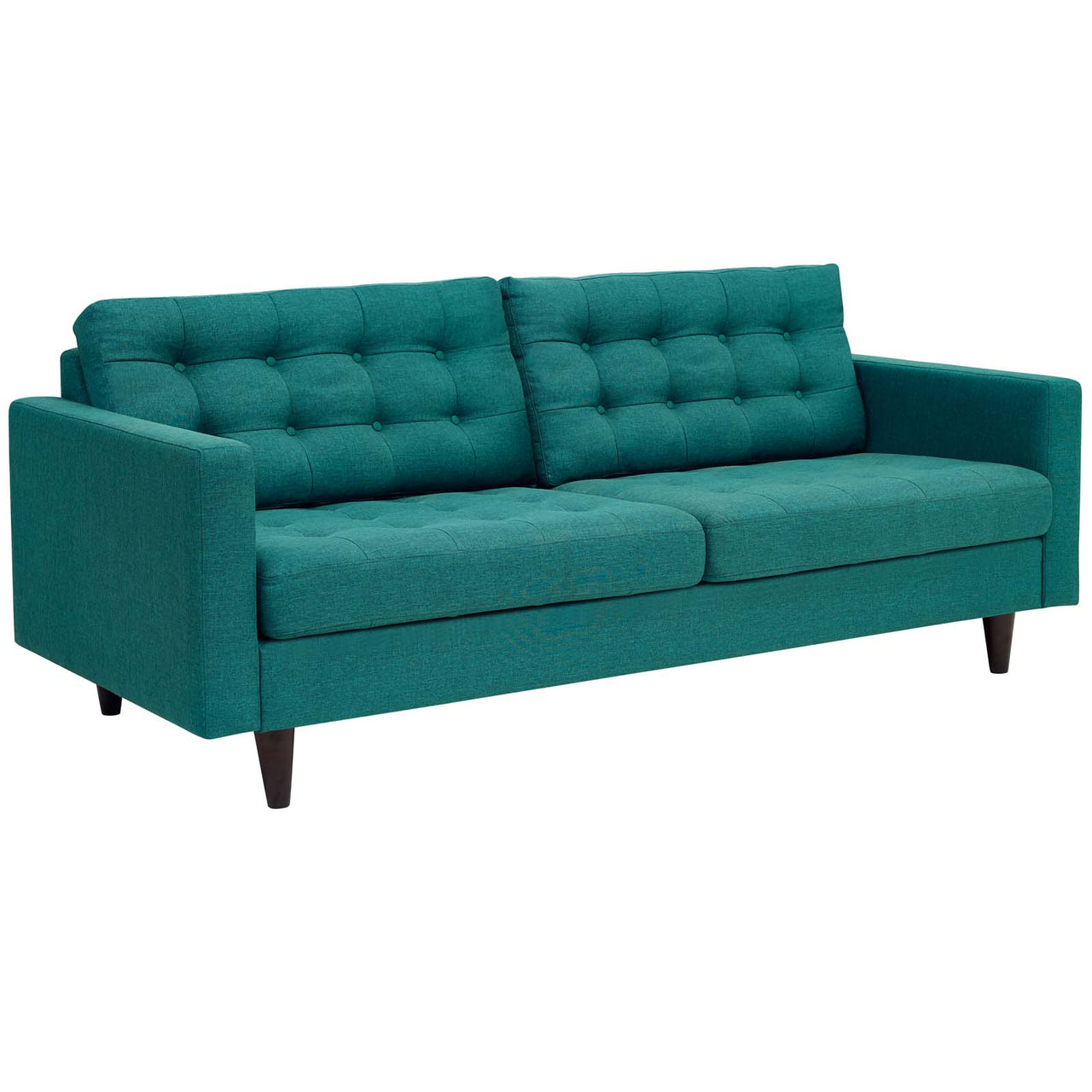 Empress Upholstered Fabric Sofa, Teal
