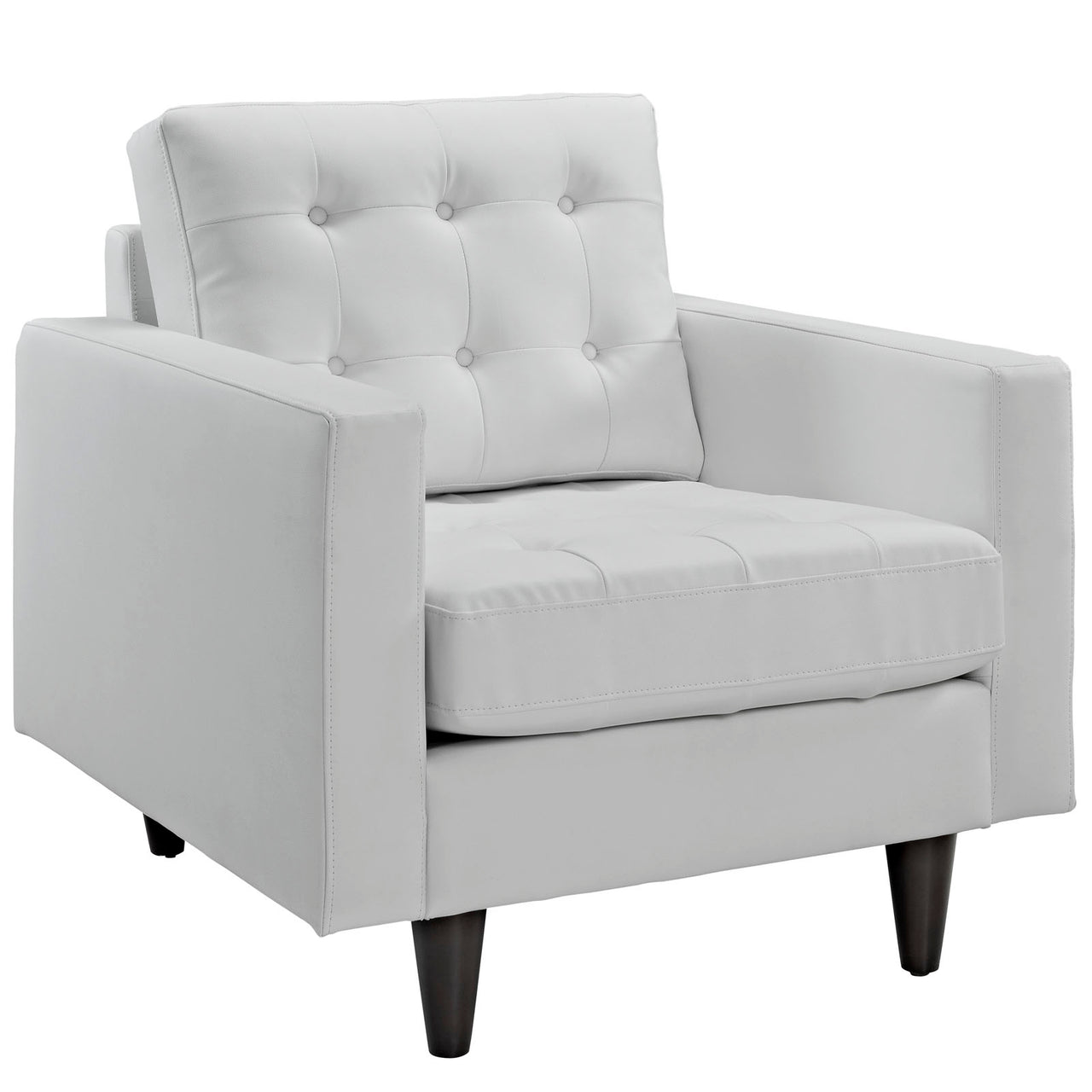 Dynasty Bonded Leather Armchair, White