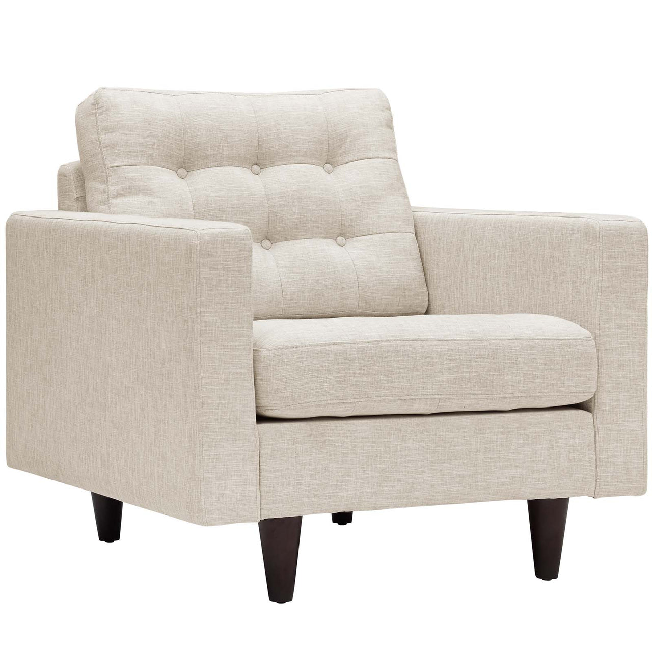Empress Upholstered Fabric Armchair, Beige
