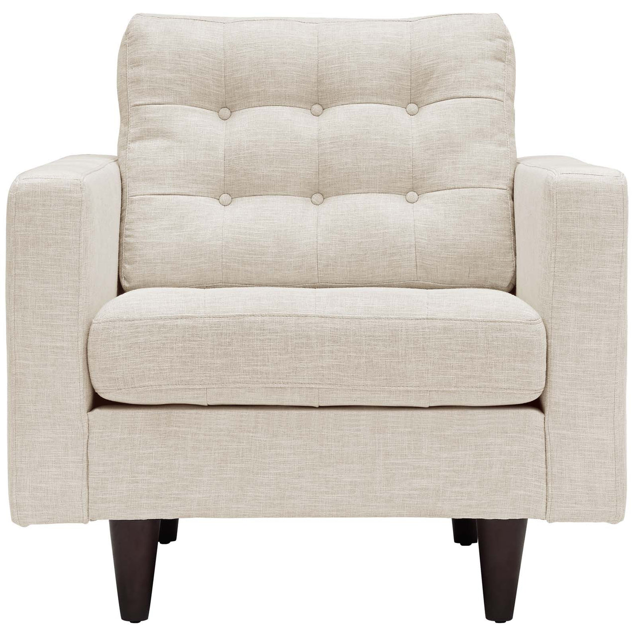 Empress Upholstered Fabric Armchair, Beige