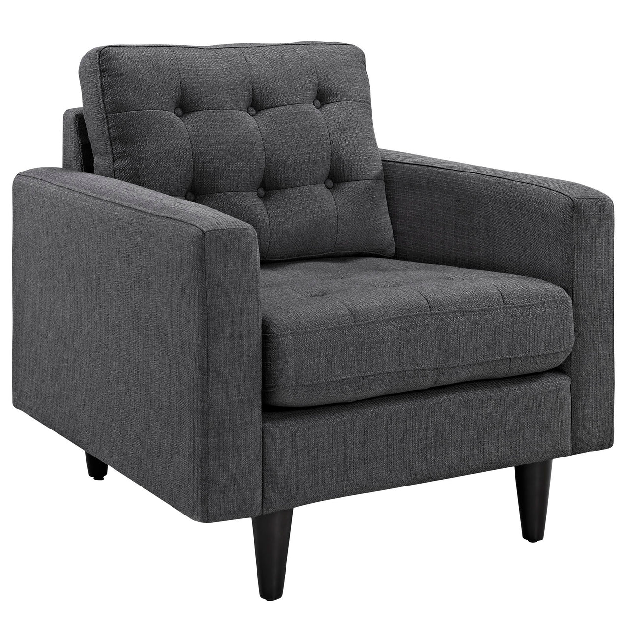 Dynasty Textured Fabric Armchair, Gray