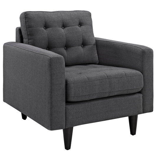 Dynasty Textured Fabric Armchair, Gray