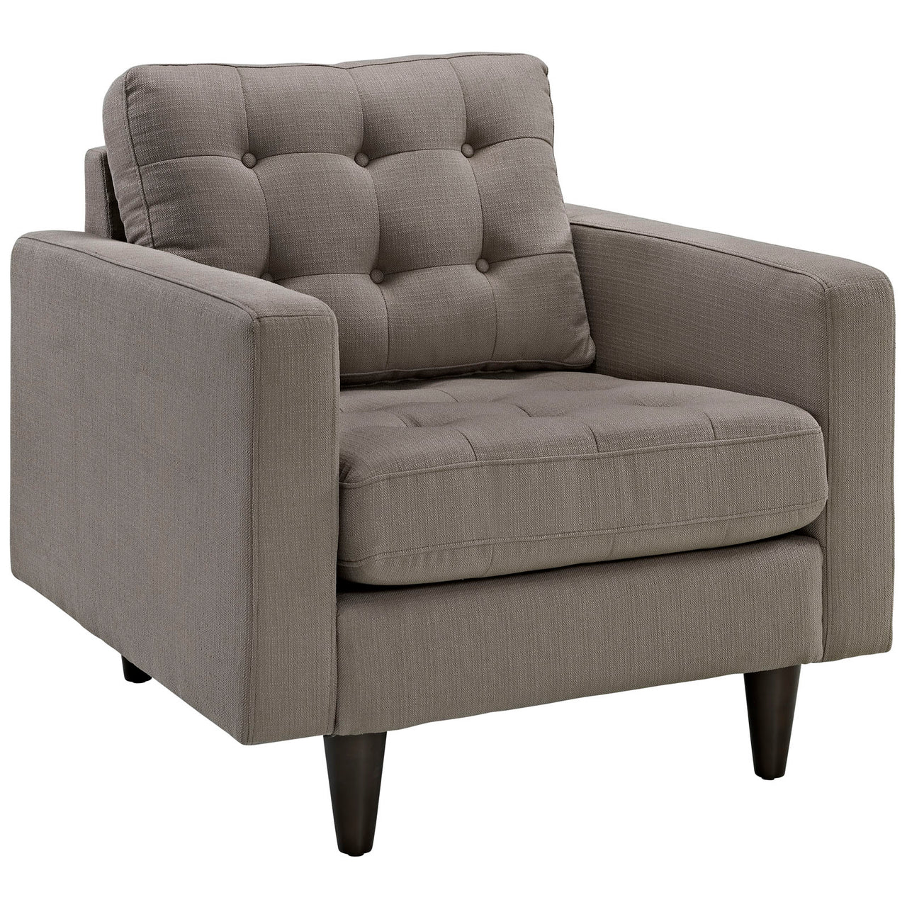 Empress Upholstered Fabric Armchair, Granite