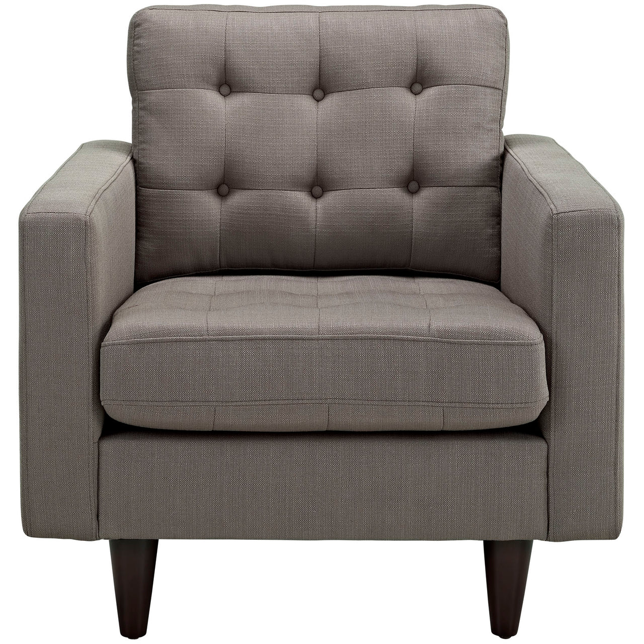Empress Upholstered Fabric Armchair, Granite