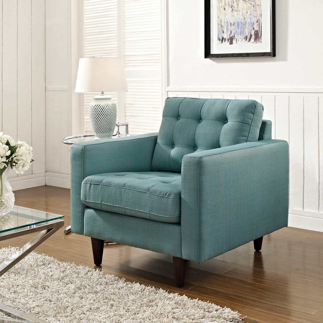 Dynasty Textured Fabric Armchair, Aqua Green