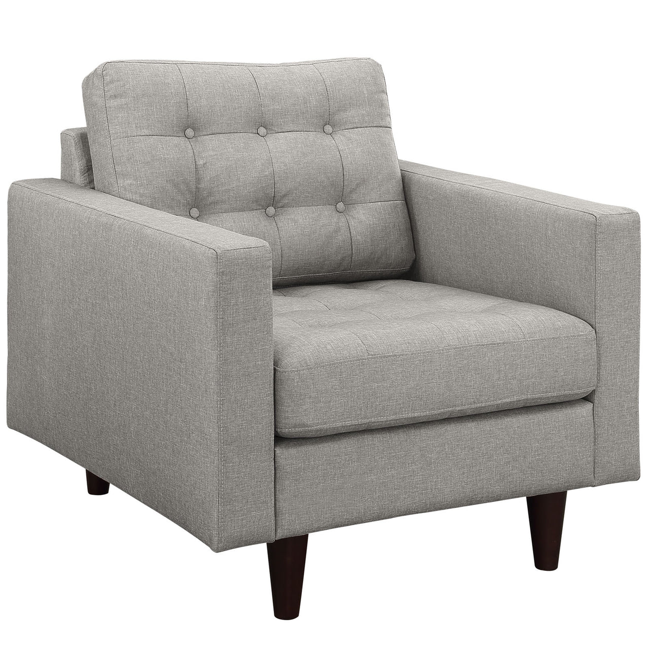 Dynasty Textured Fabric Armchair, Light Gray