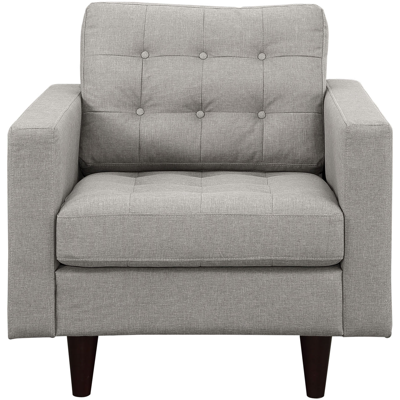 Dynasty Textured Fabric Armchair, Light Gray