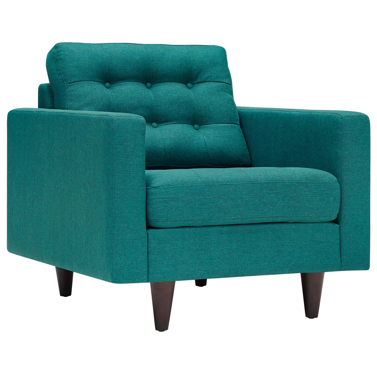 Empress Upholstered Fabric Armchair, Teal