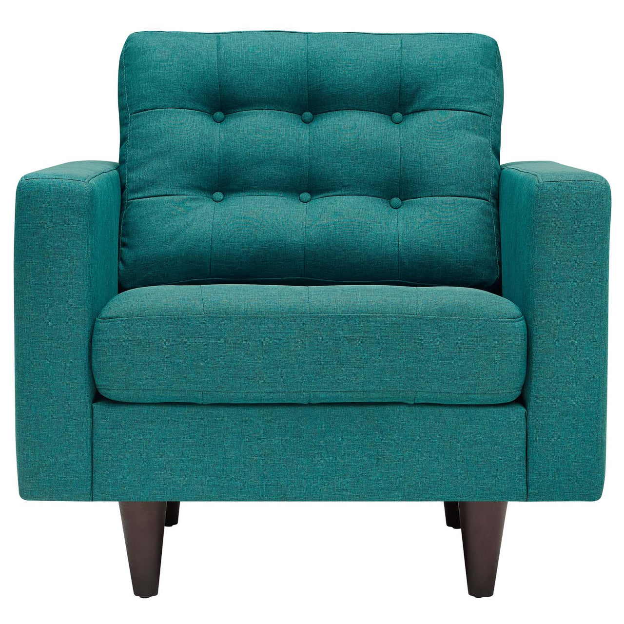 Empress Upholstered Fabric Armchair, Teal