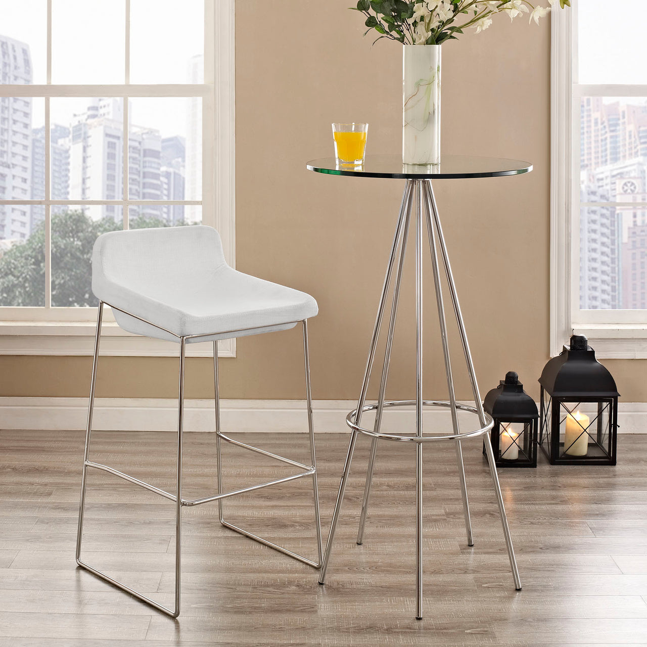 Garner Bar Stool, White