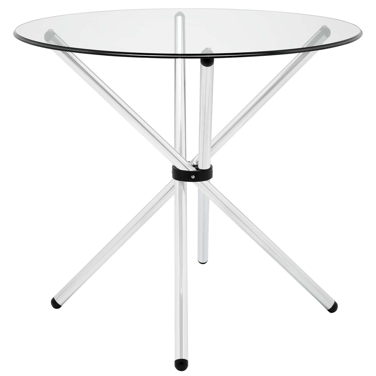Rod Round Dining Table, Clear
