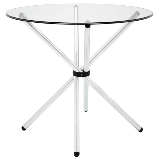 Rod Round Dining Table, Clear