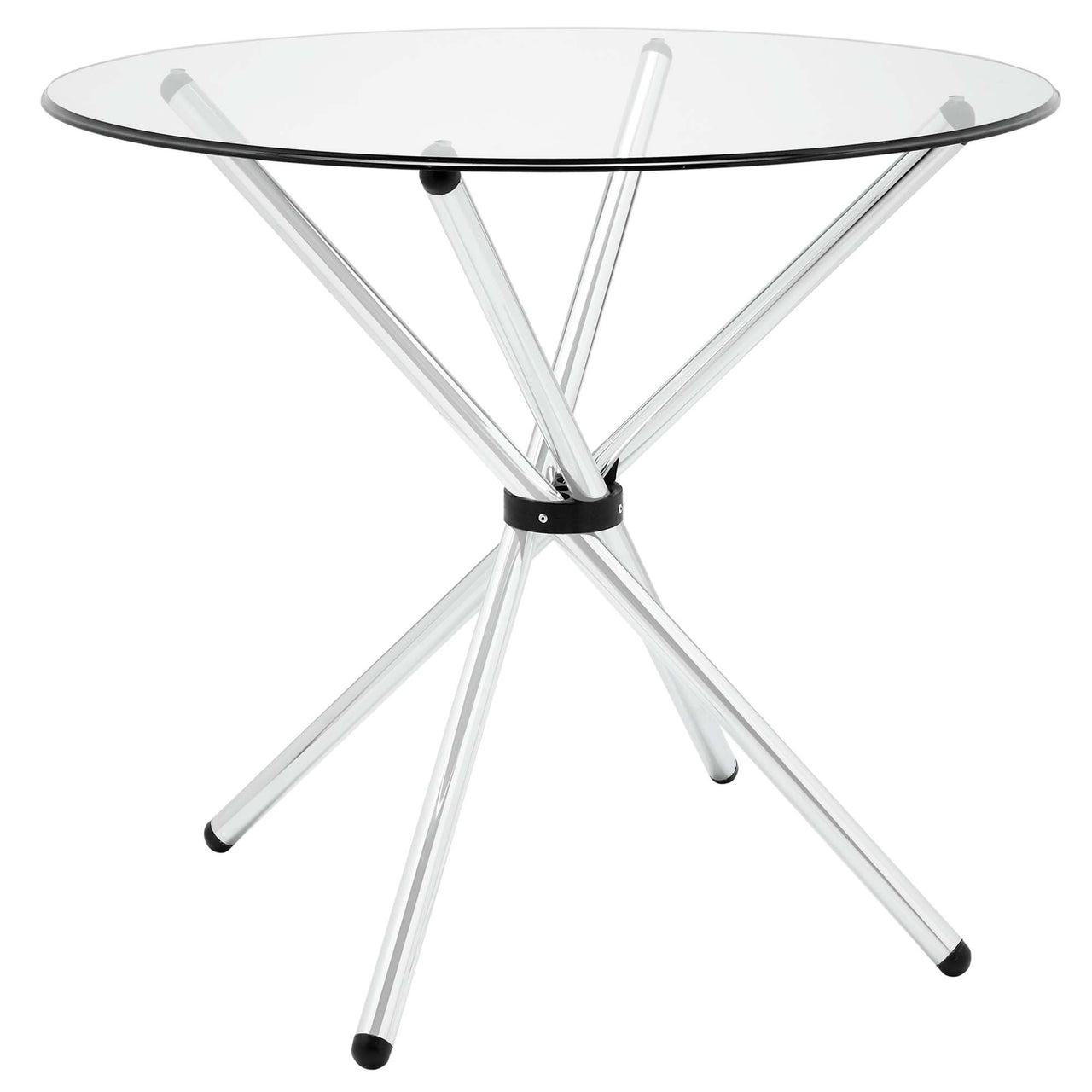 Rod Round Dining Table, Clear