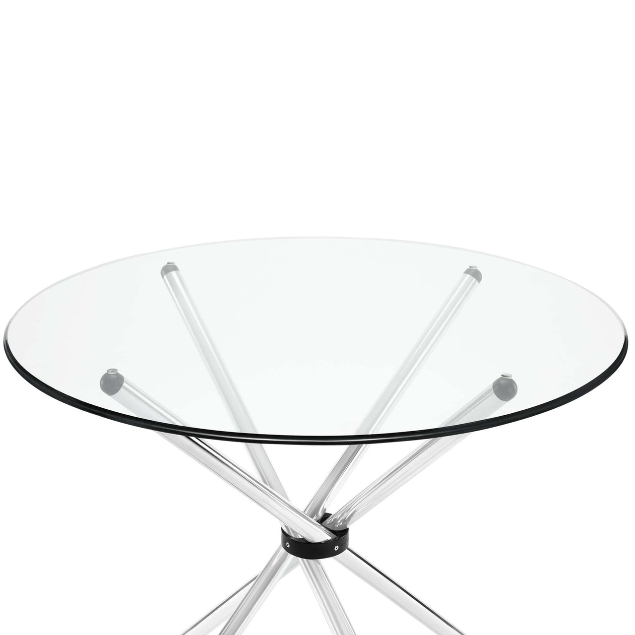 Rod Round Dining Table, Clear