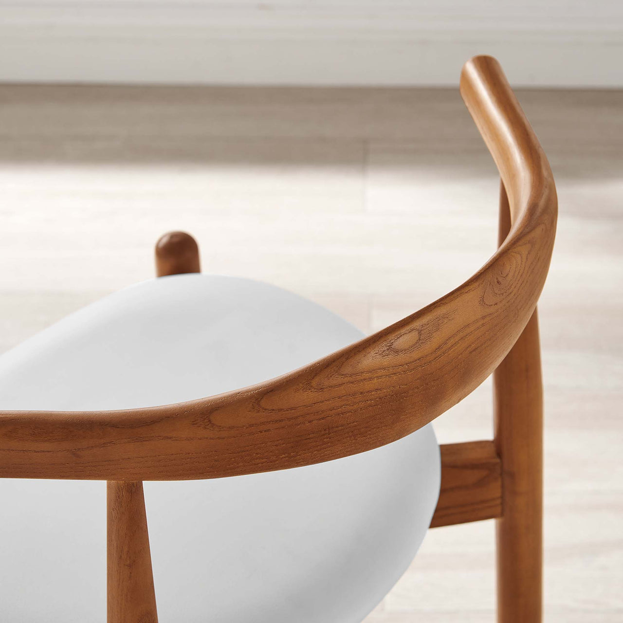 Stanchion Dining Chair, Dark Walnut & White