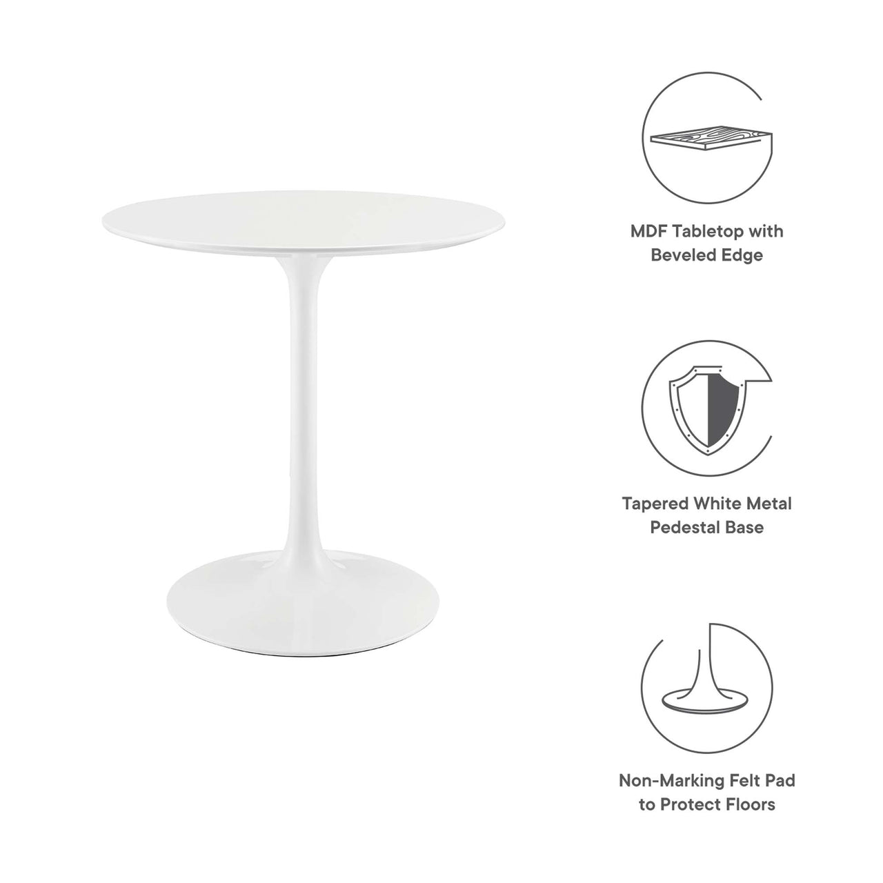 Ensemble Round Dining Table, Extra Small, White