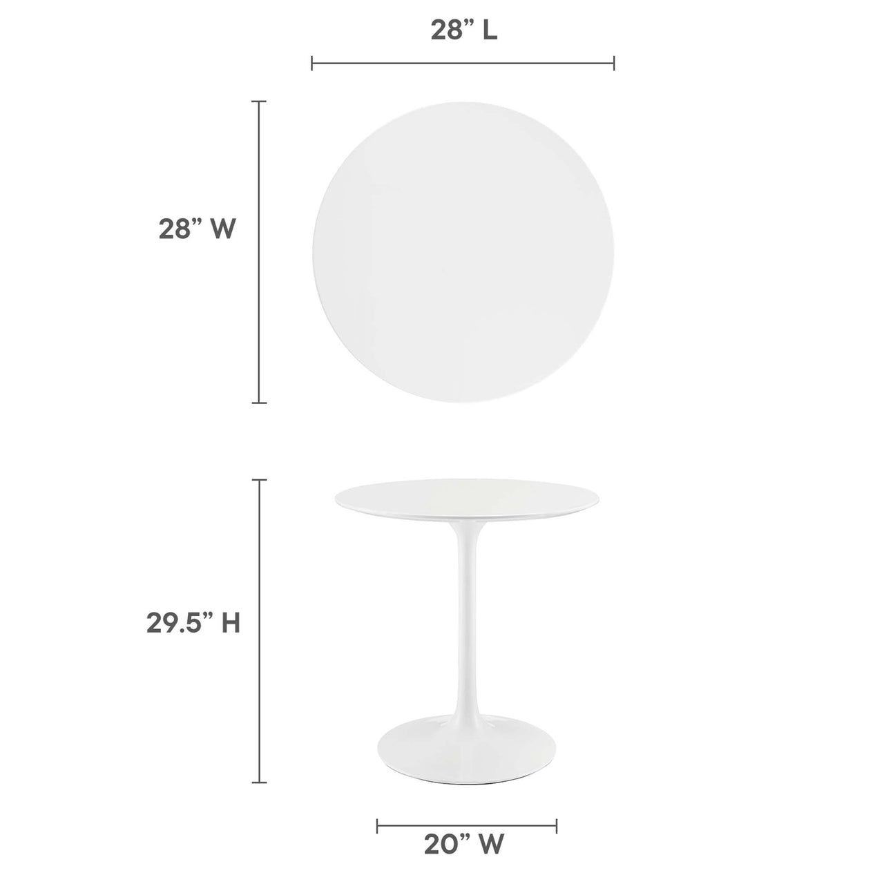 Ensemble Round Dining Table, Extra Small, White