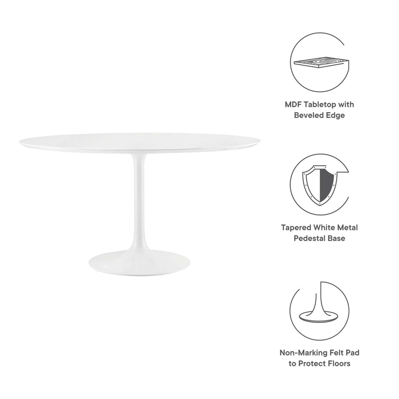 Ensemble Round Dining Table, Extra Large, White