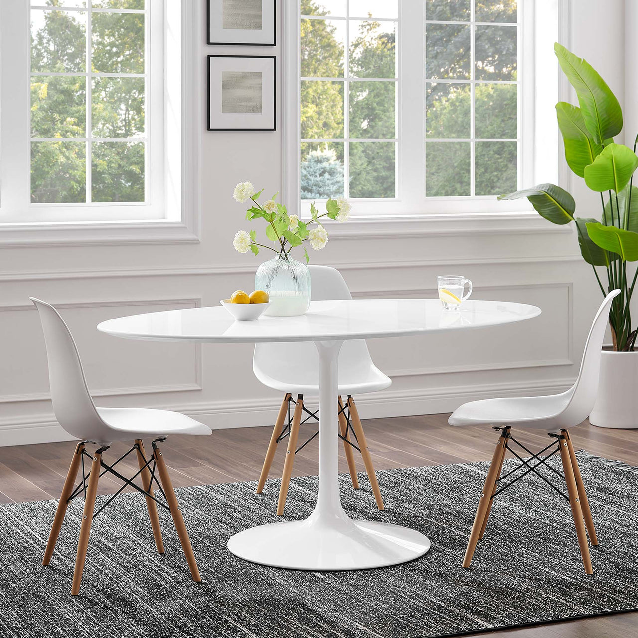 Ensemble Oval Dining Table, Large, White