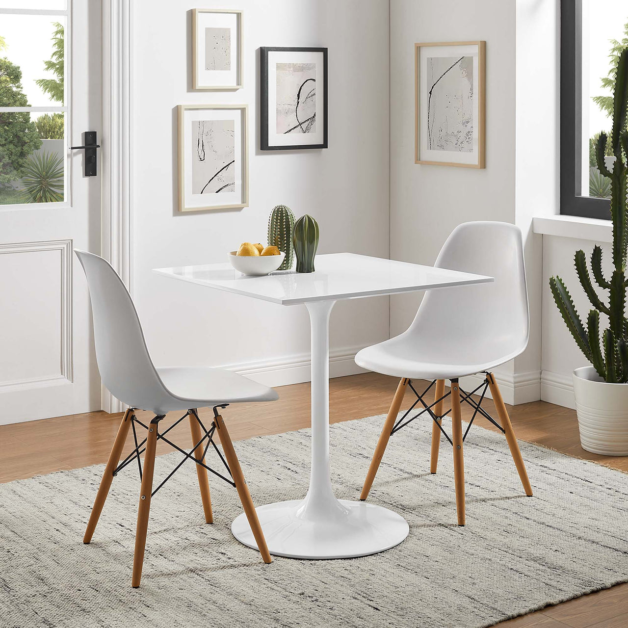 Ensemble Square Dining Table, Small, White