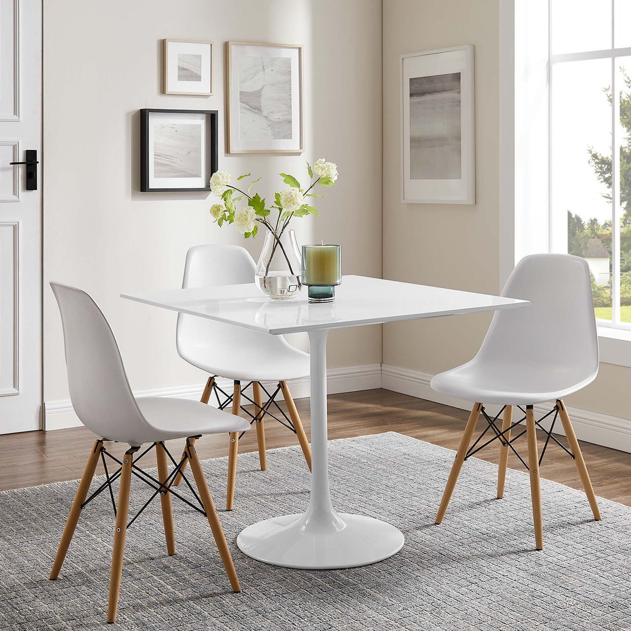 Ensemble Square Dining Table, Medium, White