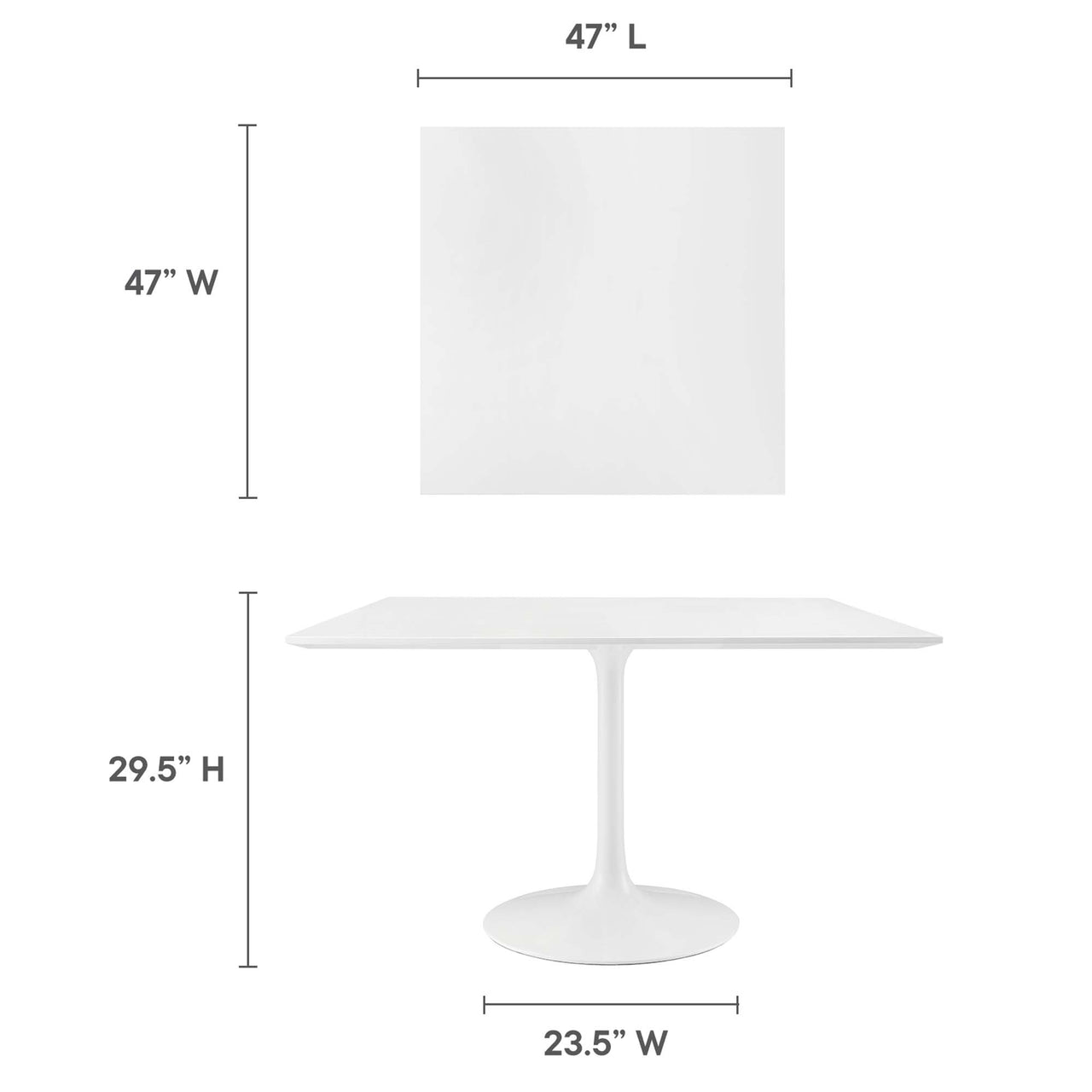 Ensemble Square Dining Table, Extra Large, White