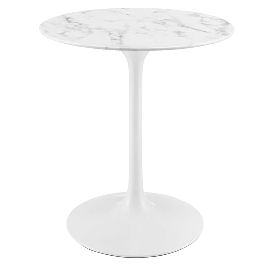 Ensemble Round Faux Marble Dining Table, Extra Small, White