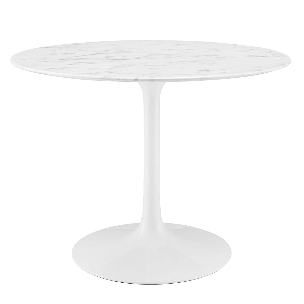 Ensemble Round Faux Marble Dining Table, Medium, White