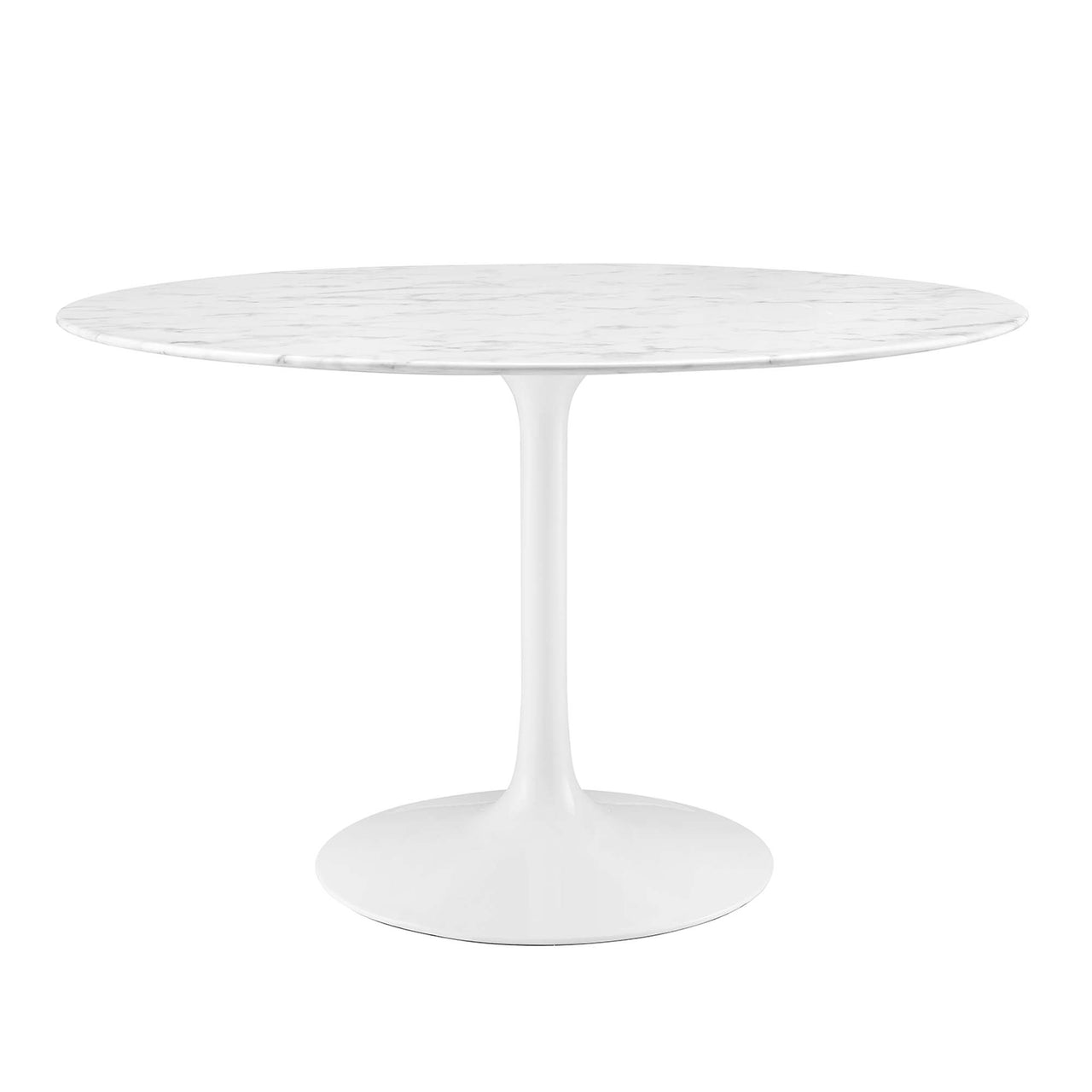Ensemble Round Faux Marble Dining Table, Large, White