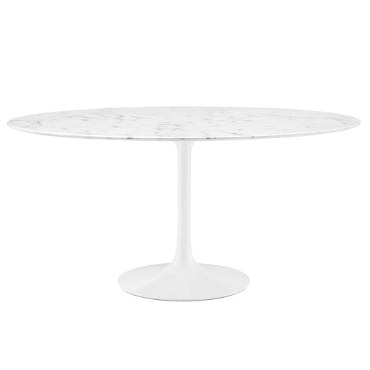Ensemble Round Faux Marble Dining Table, XXL, White